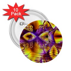 Golden Violet Crystal Palace, Abstract Cosmic Explosion 2 25  Button (10 Pack) by DianeClancy