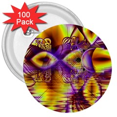 Golden Violet Crystal Palace, Abstract Cosmic Explosion 3  Button (100 Pack) by DianeClancy