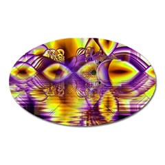 Golden Violet Crystal Palace, Abstract Cosmic Explosion Magnet (oval) by DianeClancy