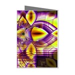 Golden Violet Crystal Palace, Abstract Cosmic Explosion Mini Greeting Card (8 Pack) Left