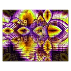 Golden Violet Crystal Palace, Abstract Cosmic Explosion Jigsaw Puzzle (rectangle) by DianeClancy