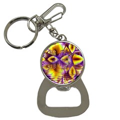 Golden Violet Crystal Palace, Abstract Cosmic Explosion Bottle Opener Key Chain by DianeClancy