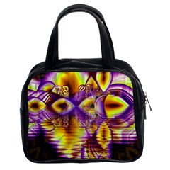 Golden Violet Crystal Palace, Abstract Cosmic Explosion Classic Handbag (two Sides) by DianeClancy