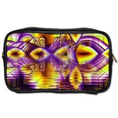 Golden Violet Crystal Palace, Abstract Cosmic Explosion Travel Toiletry Bag (one Side) by DianeClancy