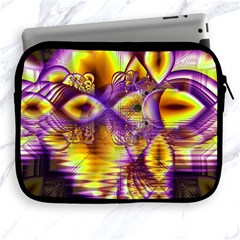 Golden Violet Crystal Palace, Abstract Cosmic Explosion Apple Ipad Zippered Sleeve by DianeClancy