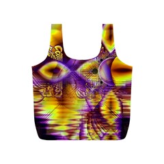 Golden Violet Crystal Palace, Abstract Cosmic Explosion Reusable Bag (s) by DianeClancy