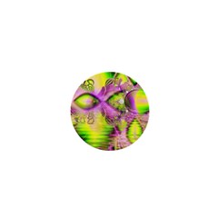 Raspberry Lime Mystical Magical Lake, Abstract  1  Mini Button by DianeClancy