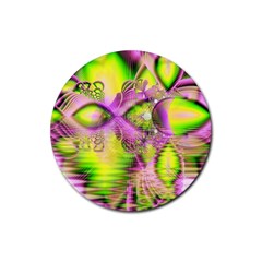 Raspberry Lime Mystical Magical Lake, Abstract  Drink Coaster (round) by DianeClancy