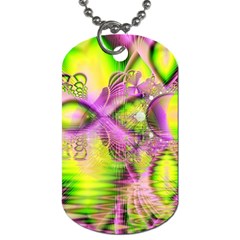 Raspberry Lime Mystical Magical Lake, Abstract  Dog Tag (one Sided) by DianeClancy