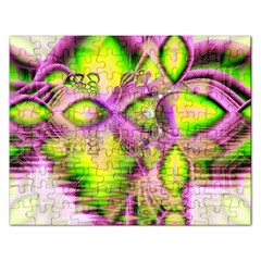 Raspberry Lime Mystical Magical Lake, Abstract  Jigsaw Puzzle (rectangle) by DianeClancy