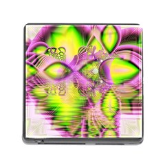 Raspberry Lime Mystical Magical Lake, Abstract  Memory Card Reader With Storage (square) by DianeClancy