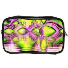 Raspberry Lime Mystical Magical Lake, Abstract  Travel Toiletry Bag (two Sides) by DianeClancy