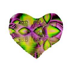 Raspberry Lime Mystical Magical Lake, Abstract  16  Premium Heart Shape Cushion  by DianeClancy