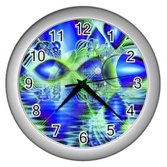 Irish Dream Under Abstract Cobalt Blue Skies Wall Clock (silver) by DianeClancy