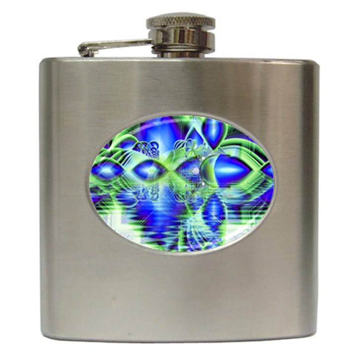 Irish Dream Under Abstract Cobalt Blue Skies Hip Flask