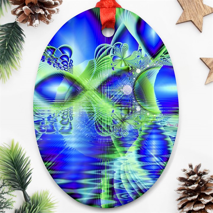 Irish Dream Under Abstract Cobalt Blue Skies Oval Ornament (Two Sides)