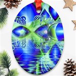 Irish Dream Under Abstract Cobalt Blue Skies Oval Ornament (Two Sides) Back