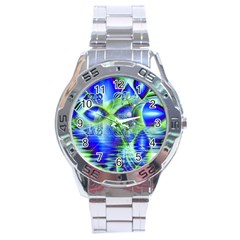 Irish Dream Under Abstract Cobalt Blue Skies Stainless Steel Watch by DianeClancy