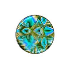 Crystal Gold Peacock, Abstract Mystical Lake Golf Ball Marker 10 Pack (for Hat Clip) by DianeClancy