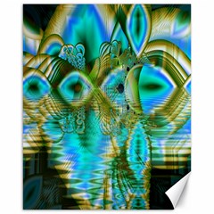 Crystal Gold Peacock, Abstract Mystical Lake Canvas 16  X 20  (unframed) by DianeClancy