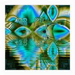 Crystal Gold Peacock, Abstract Mystical Lake Glasses Cloth (Medium, Two Sided) Front