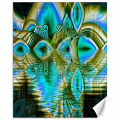 Crystal Gold Peacock, Abstract Mystical Lake Canvas 11  X 14  (unframed) by DianeClancy