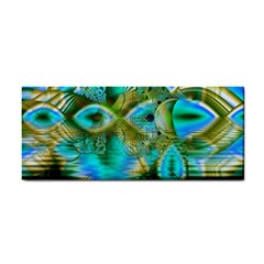 Crystal Gold Peacock, Abstract Mystical Lake Hand Towel