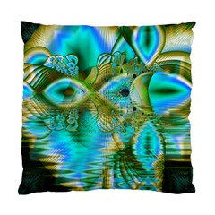 Crystal Gold Peacock, Abstract Mystical Lake Cushion Case (two Sided)  by DianeClancy