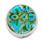 Crystal Gold Peacock, Abstract Mystical Lake 4-Port USB Hub (Two Sides) Back