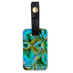 Crystal Gold Peacock, Abstract Mystical Lake Luggage Tag (one Side) by DianeClancy