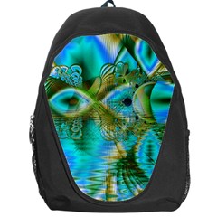 Crystal Gold Peacock, Abstract Mystical Lake Backpack Bag by DianeClancy