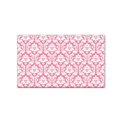 White On Soft Pink Damask Sticker 10 Pack (rectangle) by Zandiepants