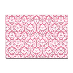 White On Soft Pink Damask A4 Sticker 100 Pack by Zandiepants