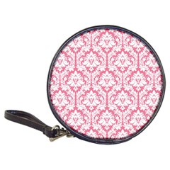 White On Soft Pink Damask Cd Wallet by Zandiepants