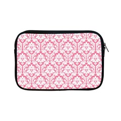 White On Soft Pink Damask Apple Ipad Mini Zippered Sleeve by Zandiepants