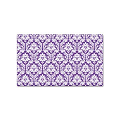 White On Purple Damask Sticker 100 Pack (rectangle) by Zandiepants