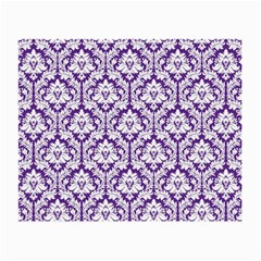 White On Purple Damask Glasses Cloth (small) by Zandiepants