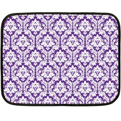 Royal Purple Damask Pattern Double Sided Fleece Blanket (mini) by Zandiepants