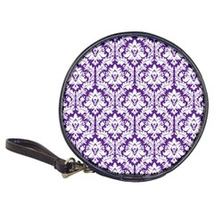 White On Purple Damask Cd Wallet by Zandiepants