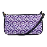 Royal Purple Damask Pattern Shoulder Clutch Bag Front