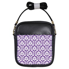 Royal Purple Damask Pattern Girls Sling Bag by Zandiepants