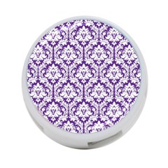 White On Purple Damask 4-port Usb Hub (one Side) by Zandiepants