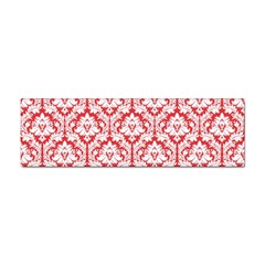 White On Red Damask Bumper Sticker by Zandiepants