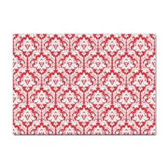 White On Red Damask A4 Sticker 100 Pack by Zandiepants