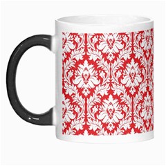 White On Red Damask Morph Mug by Zandiepants