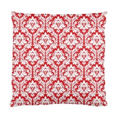 Poppy Red Damask Pattern Standard Cushion Case (two Sides) by Zandiepants