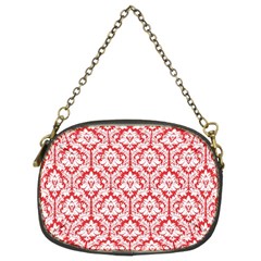 Poppy Red Damask Pattern Chain Purse (two Sides) by Zandiepants