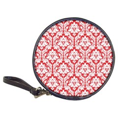 White On Red Damask Cd Wallet by Zandiepants