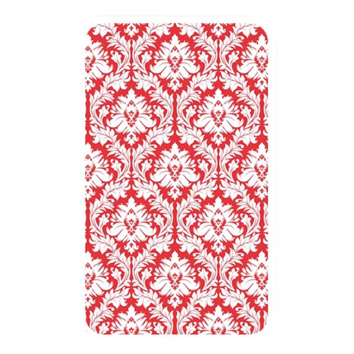 White On Red Damask Memory Card Reader (Rectangular)