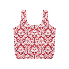 Poppy Red Damask Pattern Full Print Recycle Bag (s) by Zandiepants